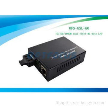 rj45 to Fiber Single Mode LFP Media Converter 1310nm 60 km